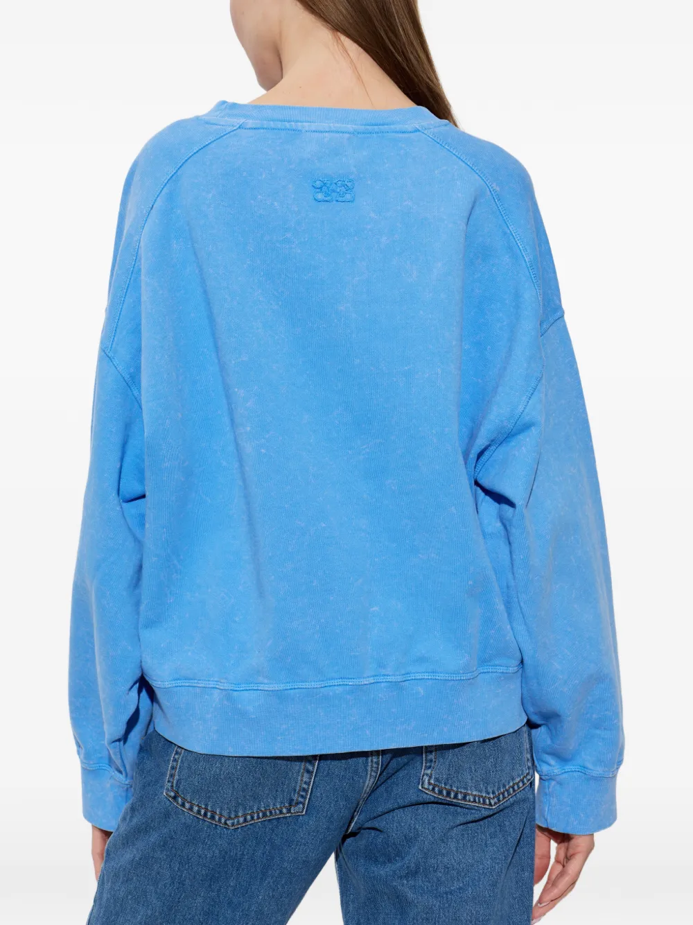 GANNI Sweater met logoprint Blauw