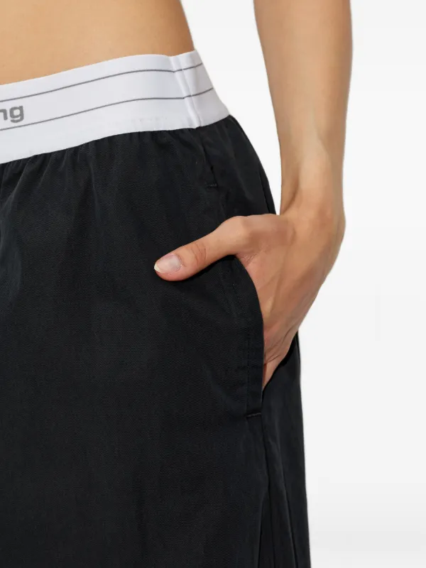 Alexander Wang logo-waistband Cotton Track Pants | Black | FARFETCH