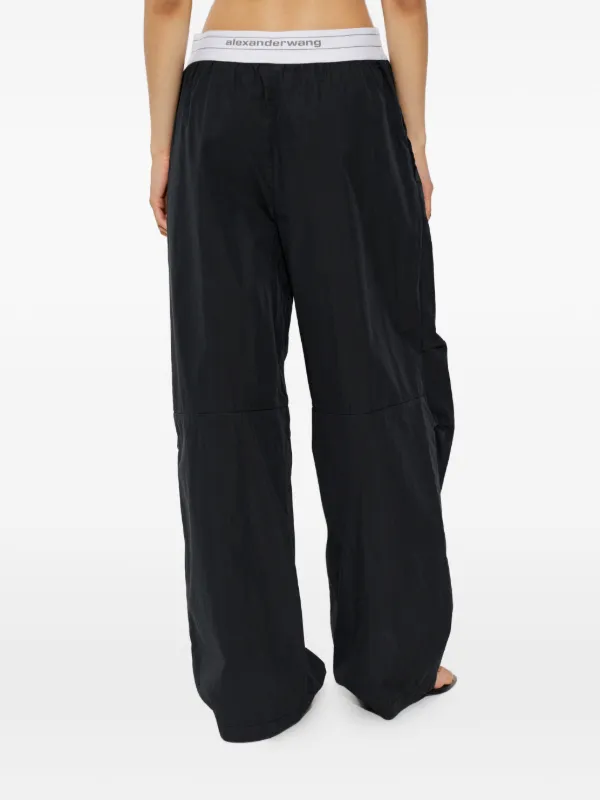 Alexander wang ×  wide track pants Alexander Wang logo-waistband Cotton Track Pants | Black | FARFETCH