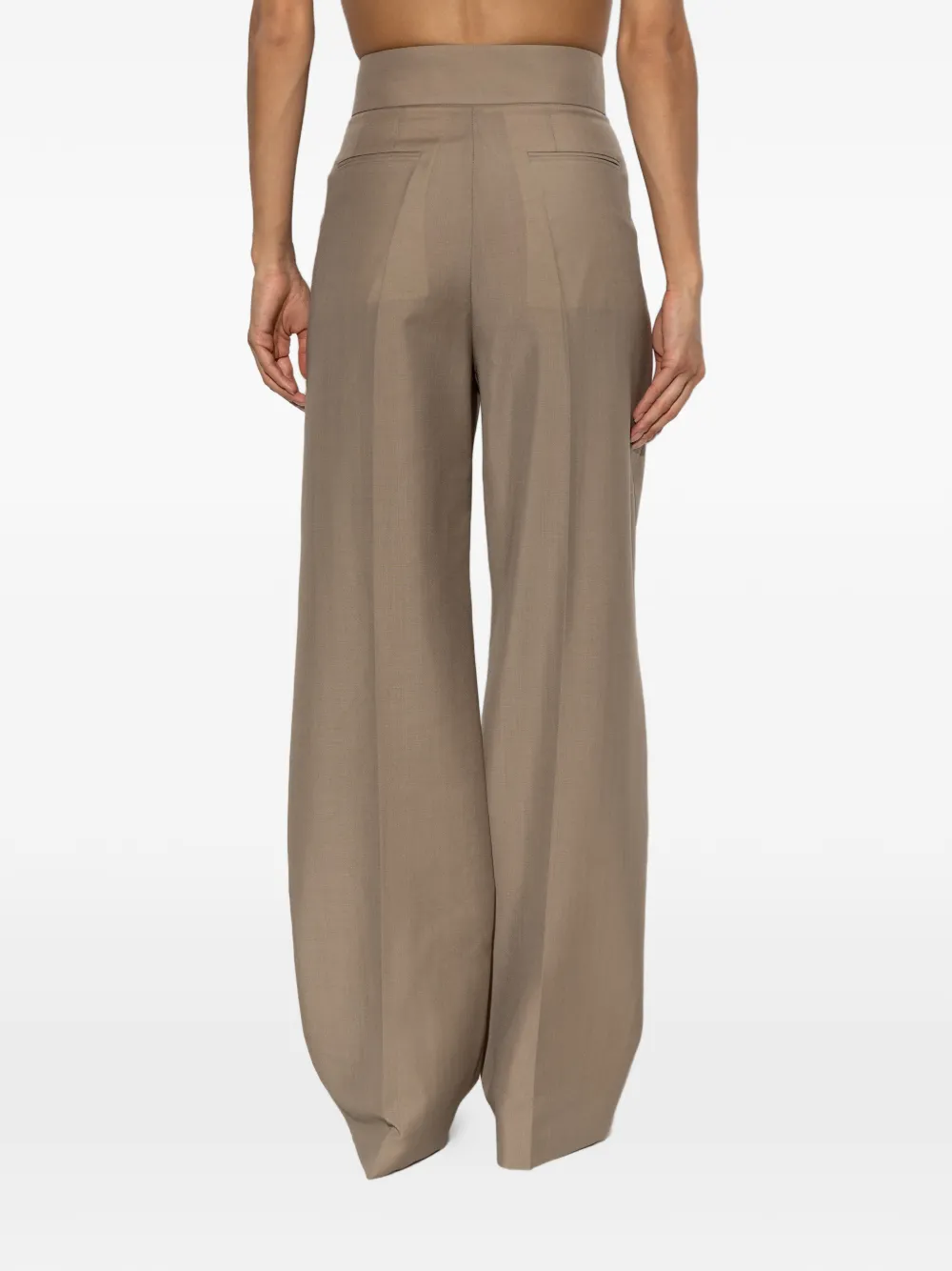 Valentino Garavani Plooibroek met wijde pijpen Beige