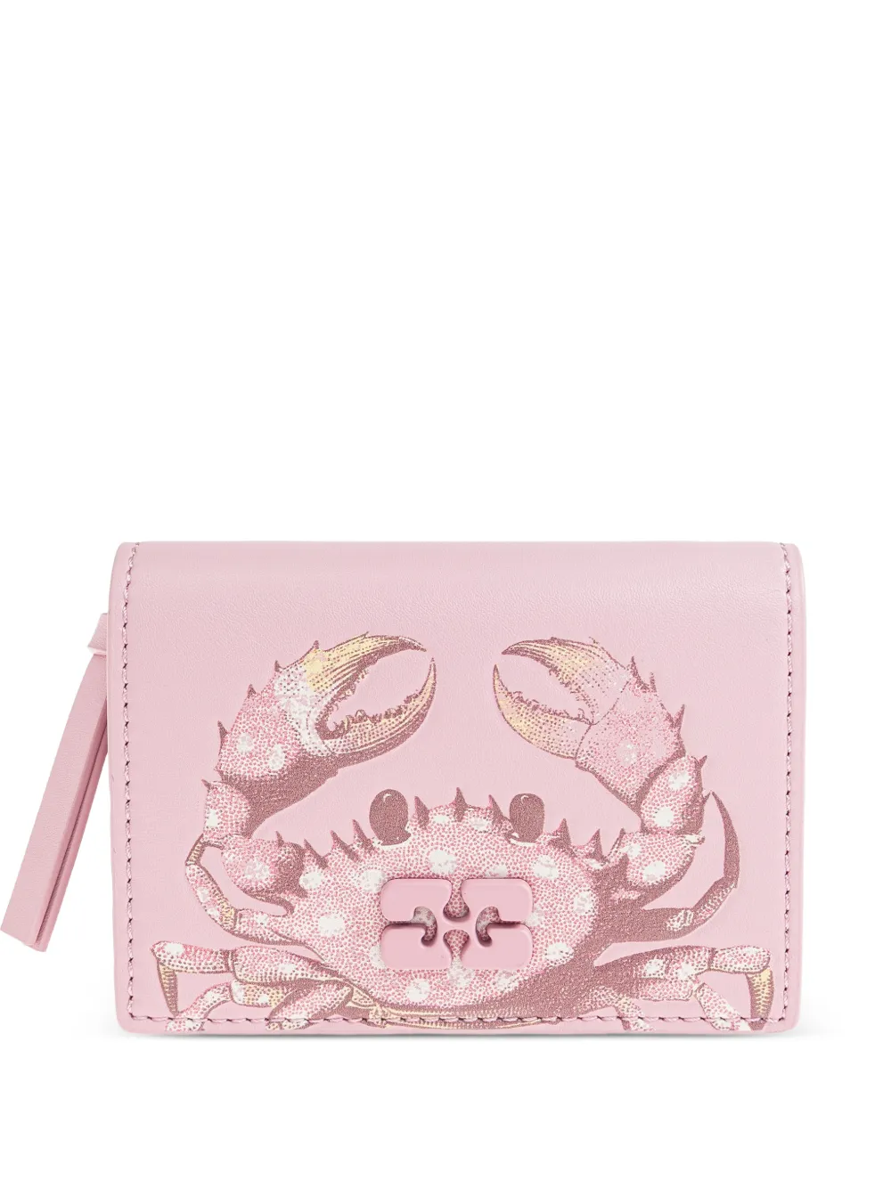 GANNI crab-print Butterfly wallet - Rosa