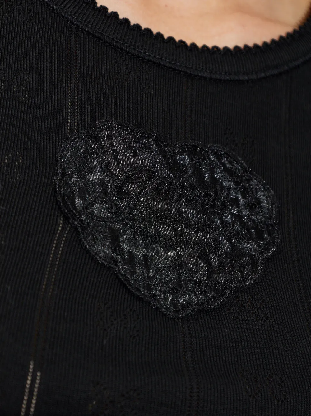 GANNI T-shirt met patch Zwart