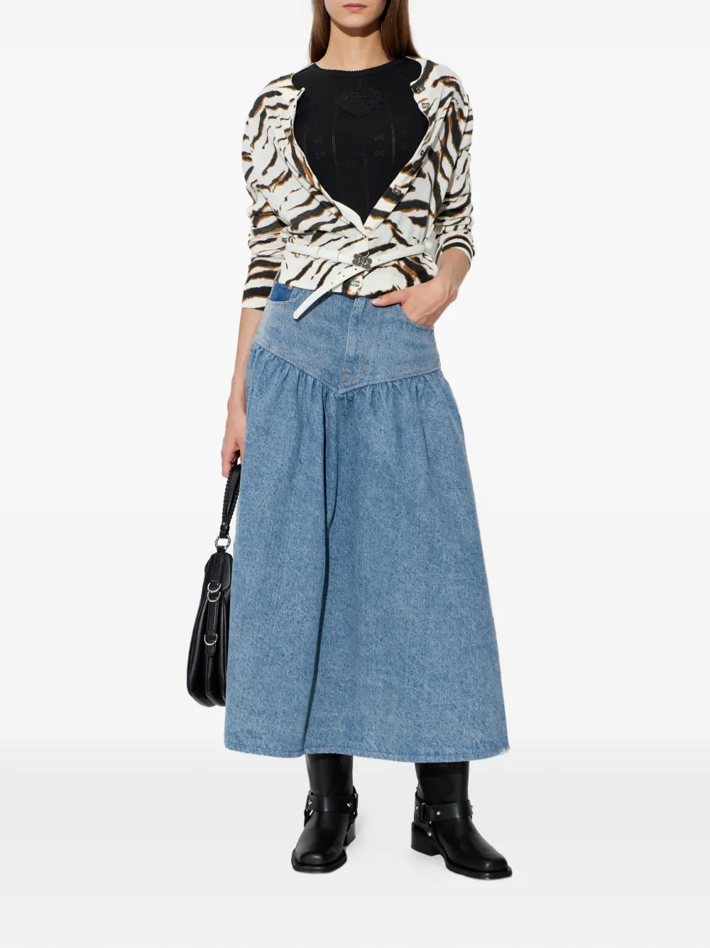 GANNI T-shirt met patch Zwart