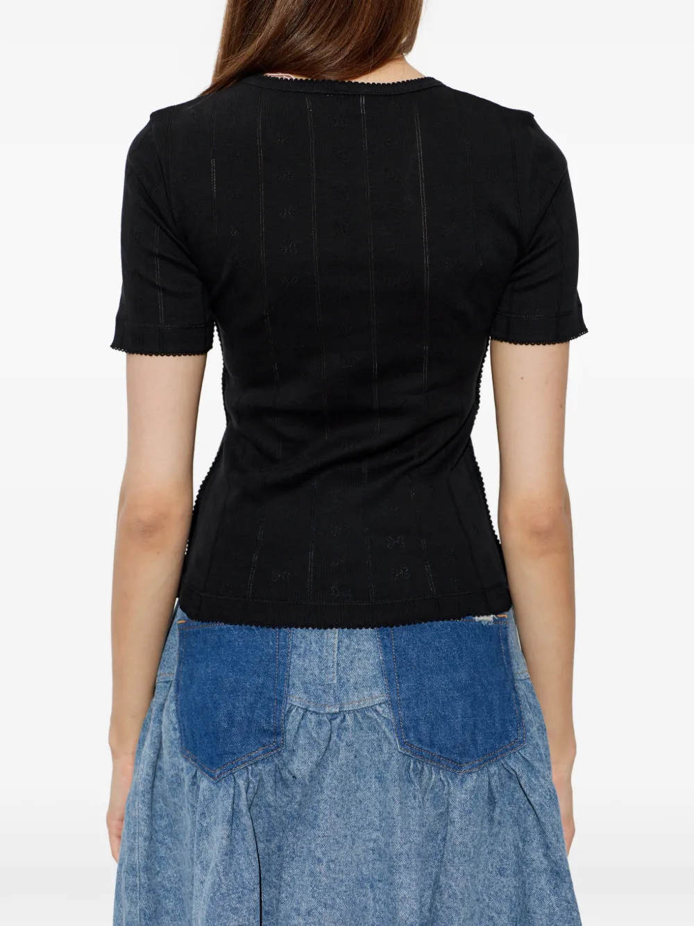 GANNI T-shirt met patch Zwart