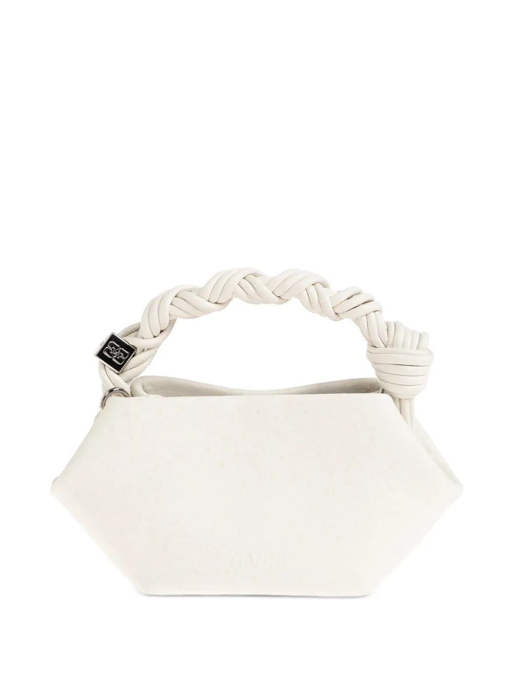 GANNI Bou leren shopper Wit