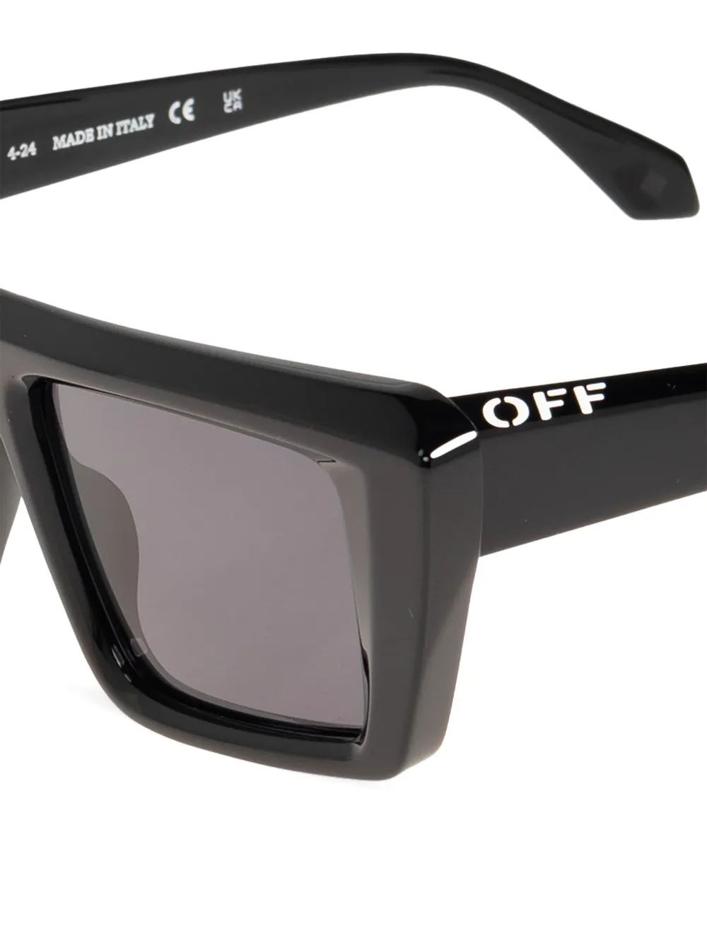 Off-White Eyewear Zonnebril met rechthoekig montuur Zwart