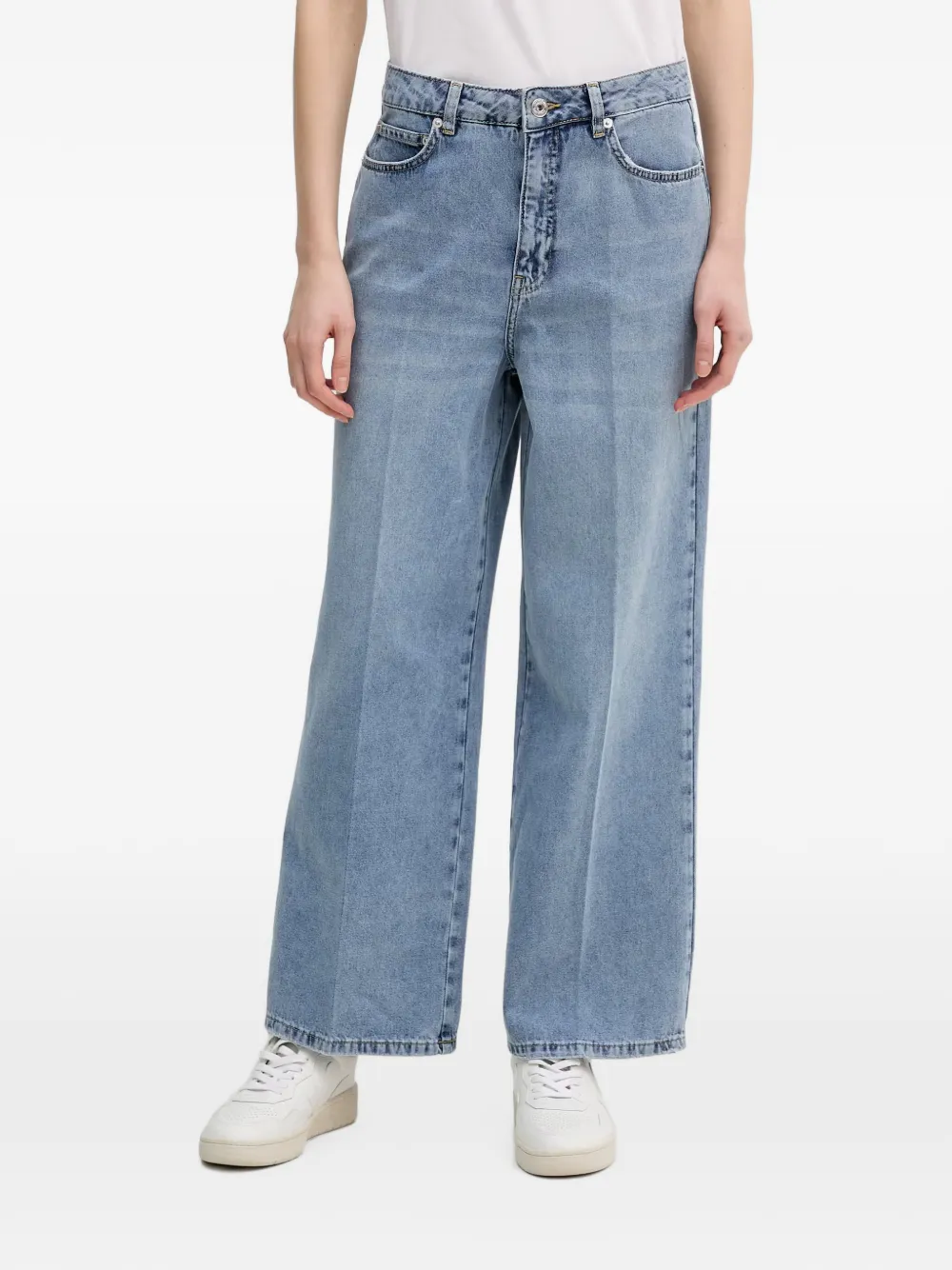 Marc Aurel pressed-crease wide-leg jeans - Blu
