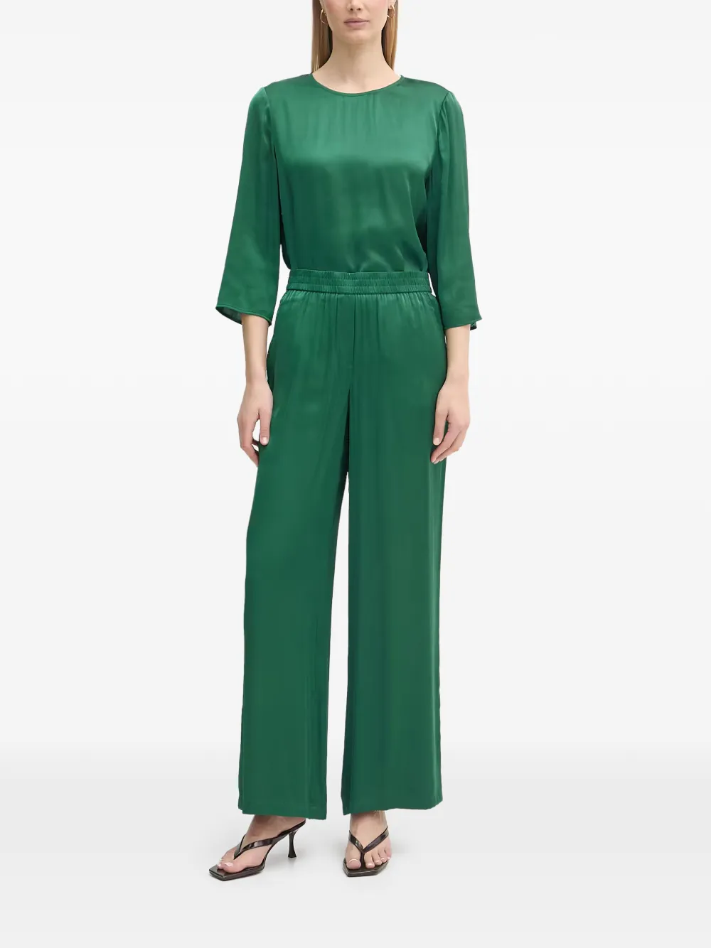 Marc Aurel Broek met elastische taille Groen