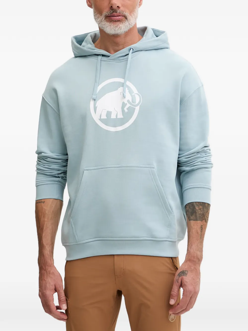 Mammut logo-print drawstring hoodie | Blue | Image 1