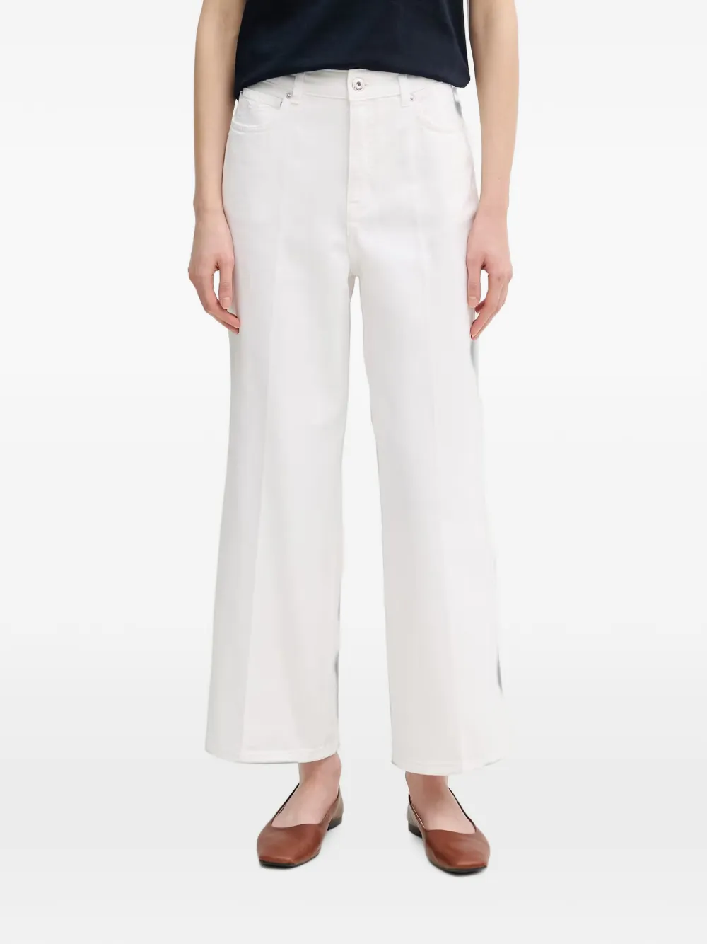 Marc Aurel pressed-crease wide-leg jeans - Bianco