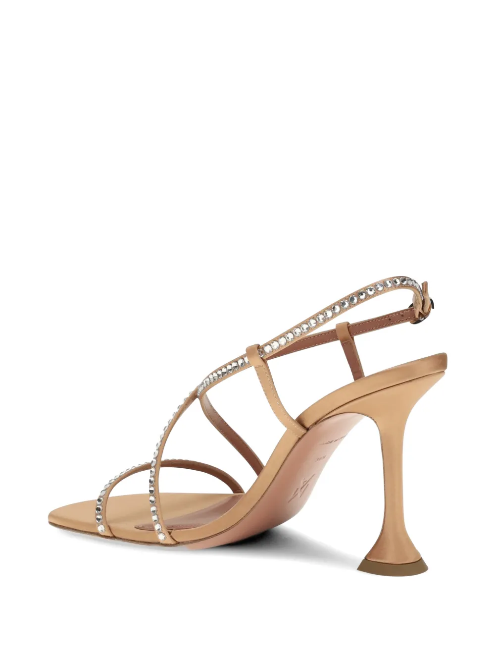 Amina Muaddi Sally crystal-embellished sandals Beige