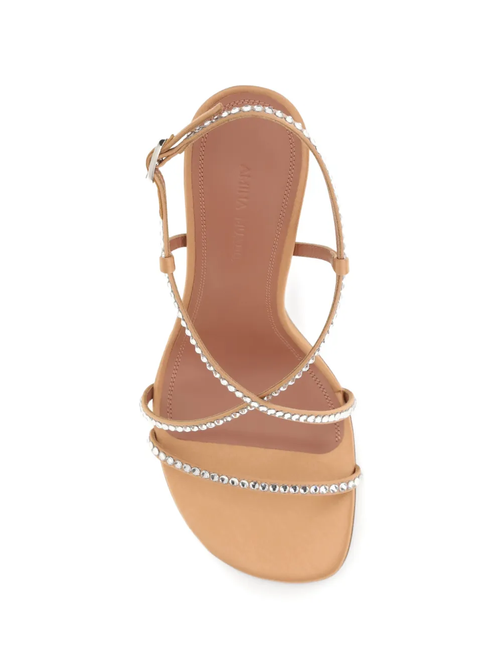 Amina Muaddi Sally crystal-embellished sandals Beige