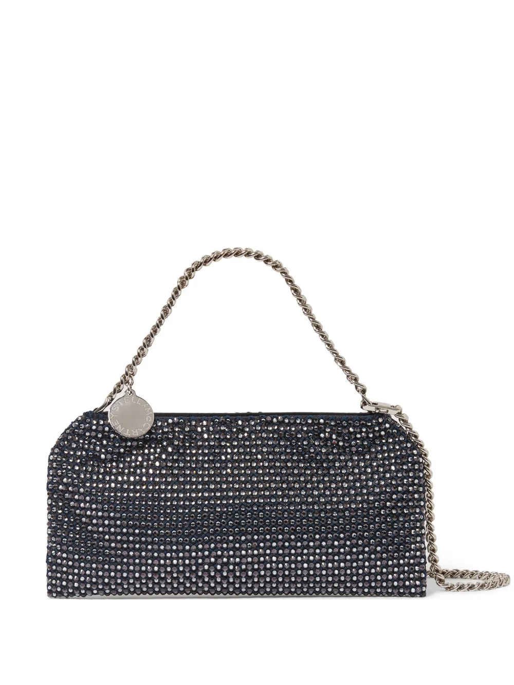 Stella McCartney crystal-embellished chain-link clutch bag - Nero
