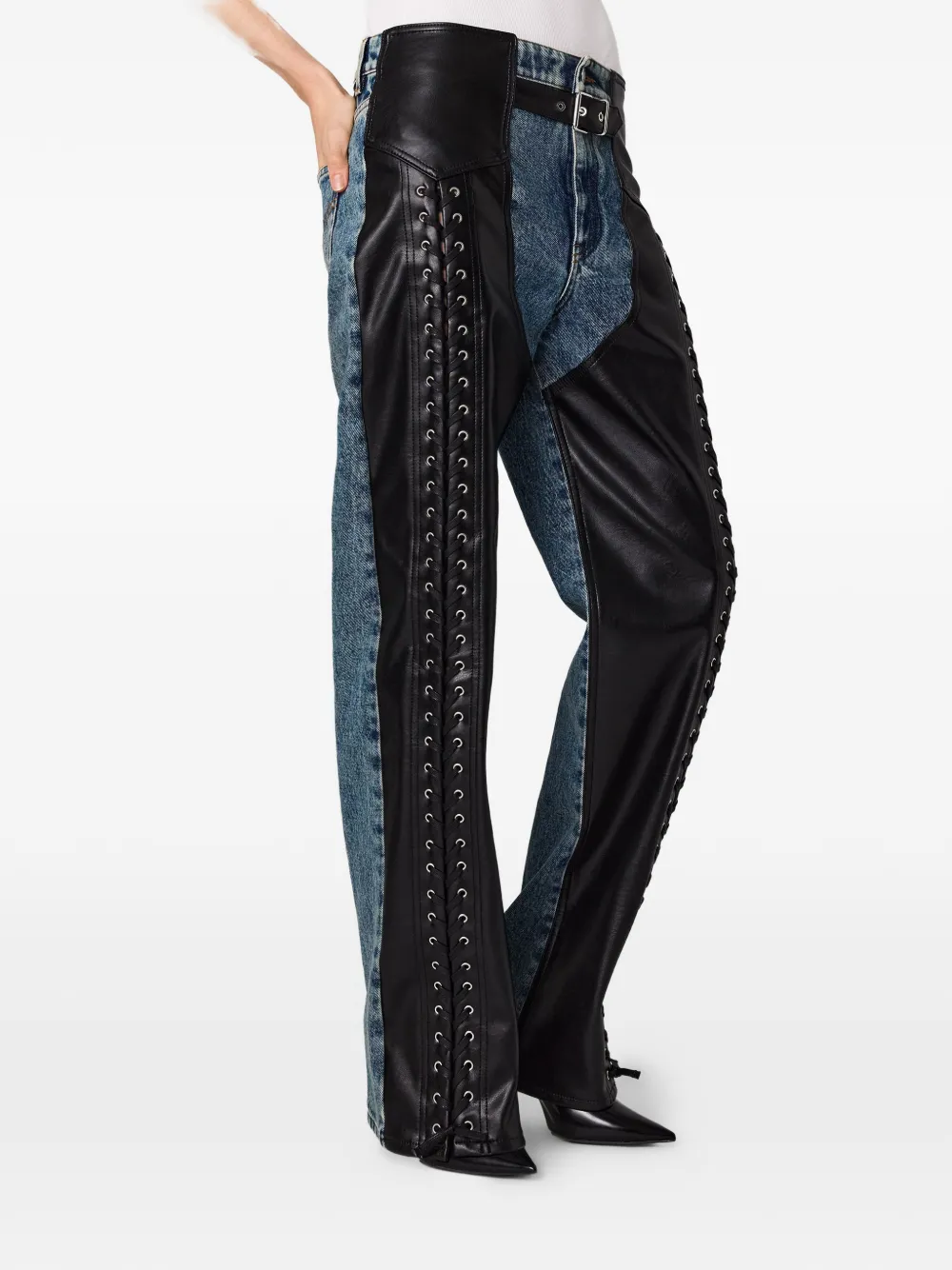  Stella Mccartney Vaqueros Con Paneles Y Cordones - Azul 