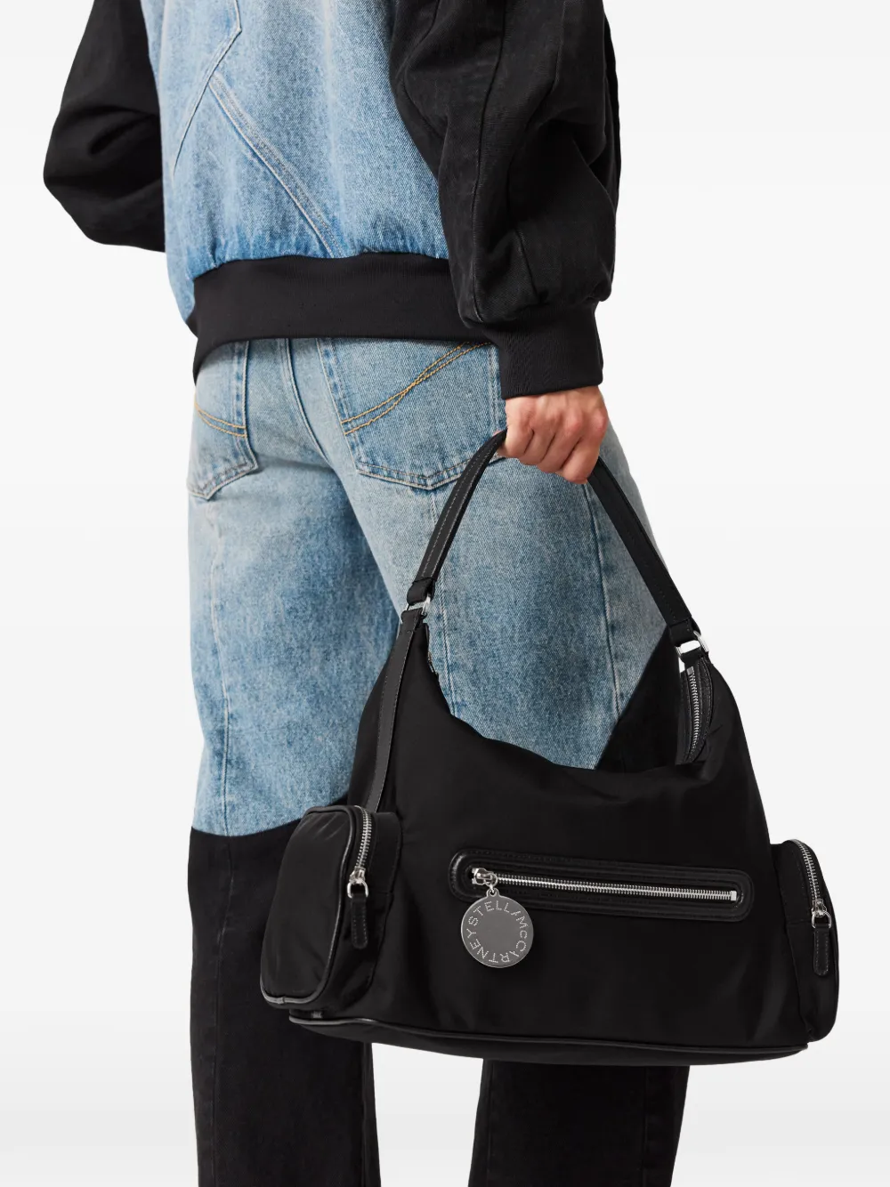 Stella McCartney Jeans met patchwork vlak Blauw