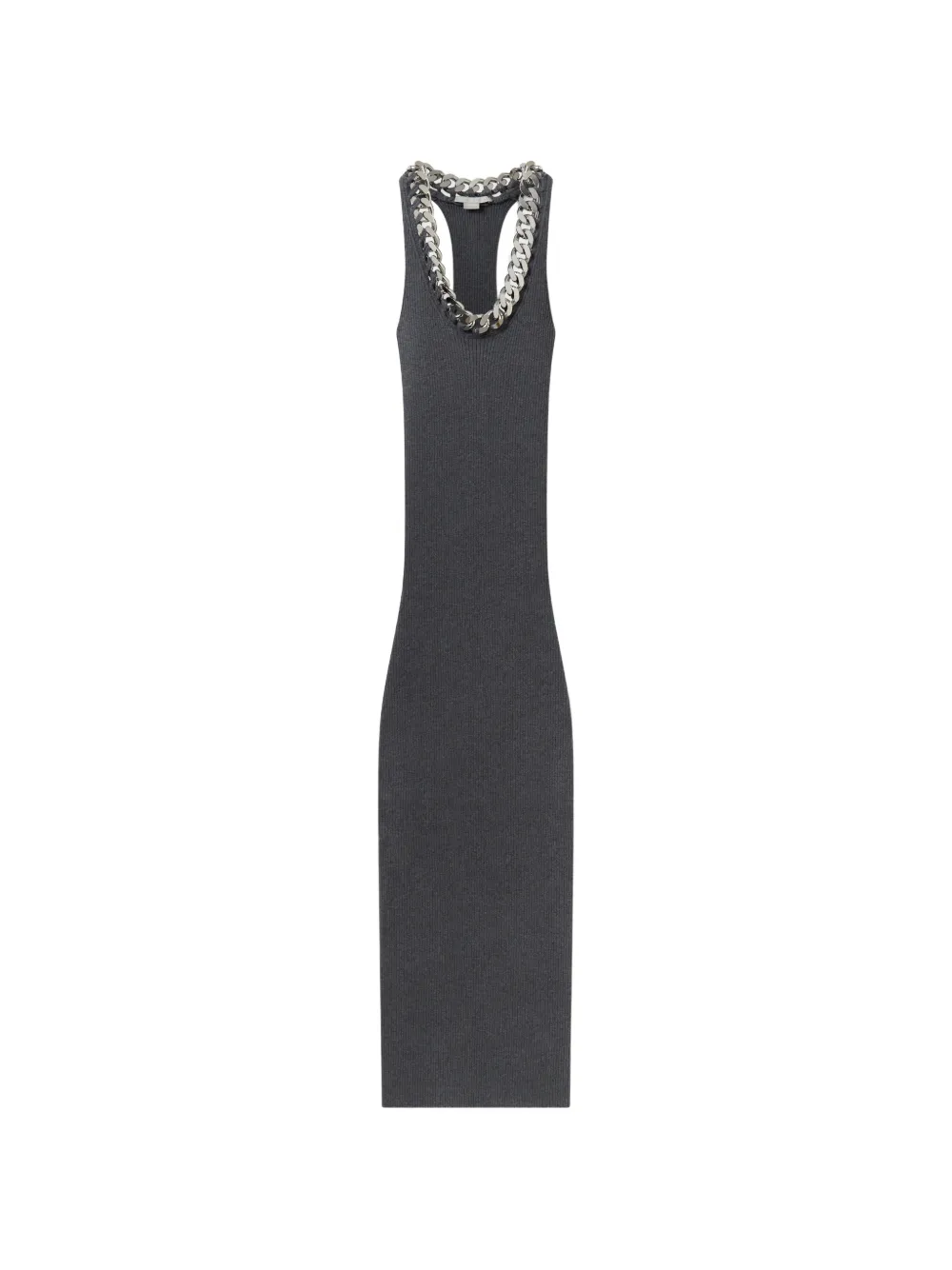 Stella McCartney Falabella chain-link ribbed-knit maxi dress - Nero