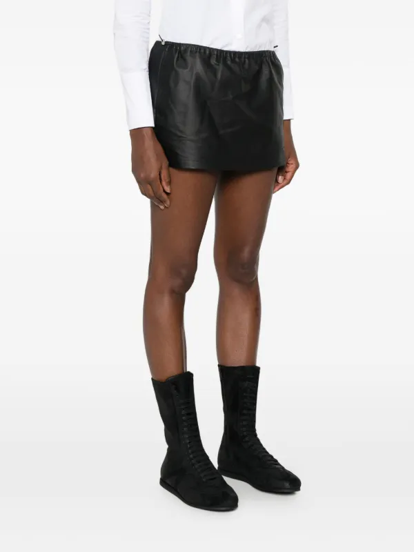 Alexander Wang Leather Mini Skort | Black | FARFETCH JO