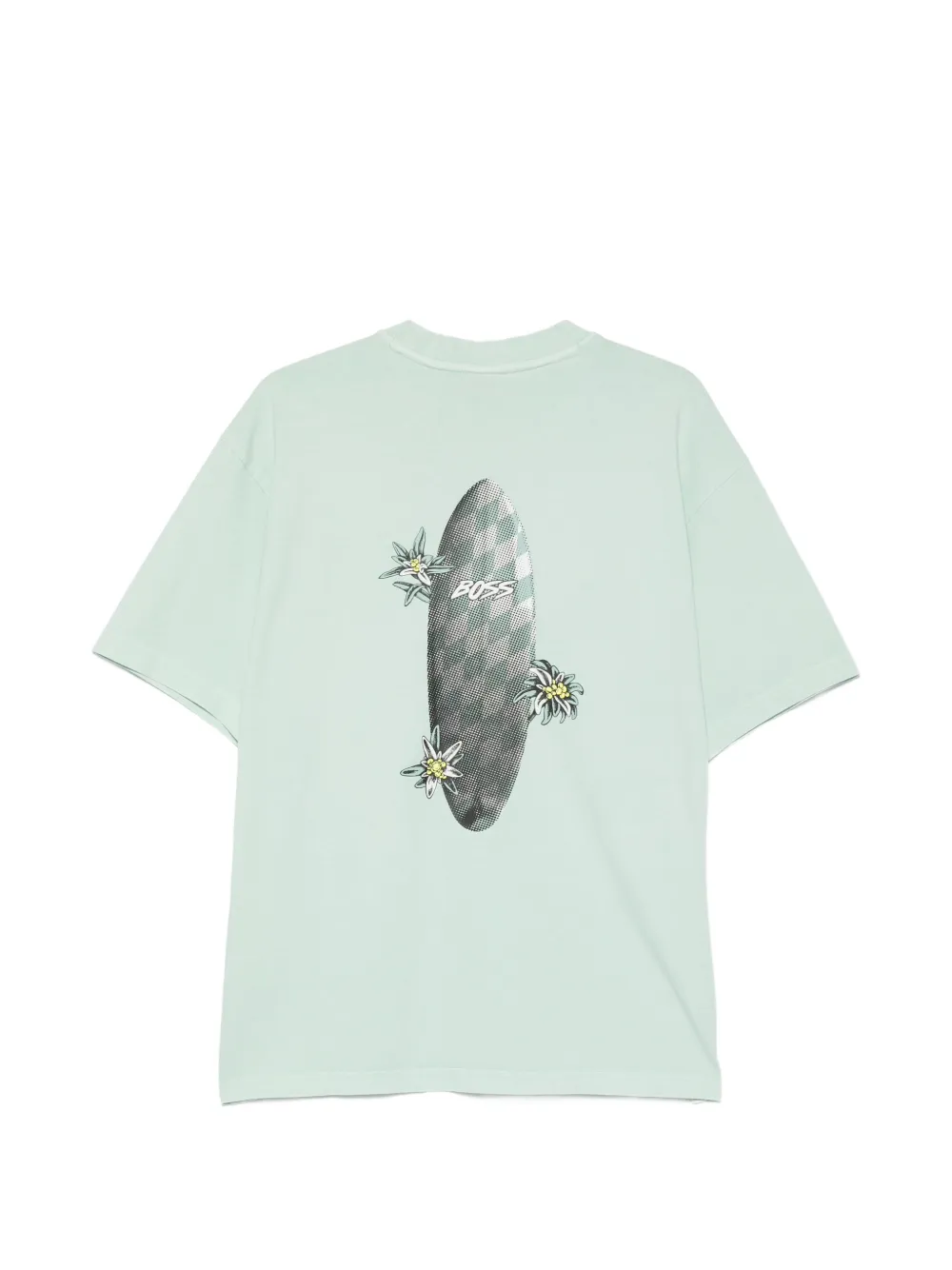 BOSS T-shirt met logoprint Groen