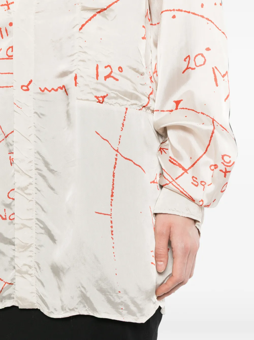 Rick Owens Larry blouse met V-hals en zak Wit