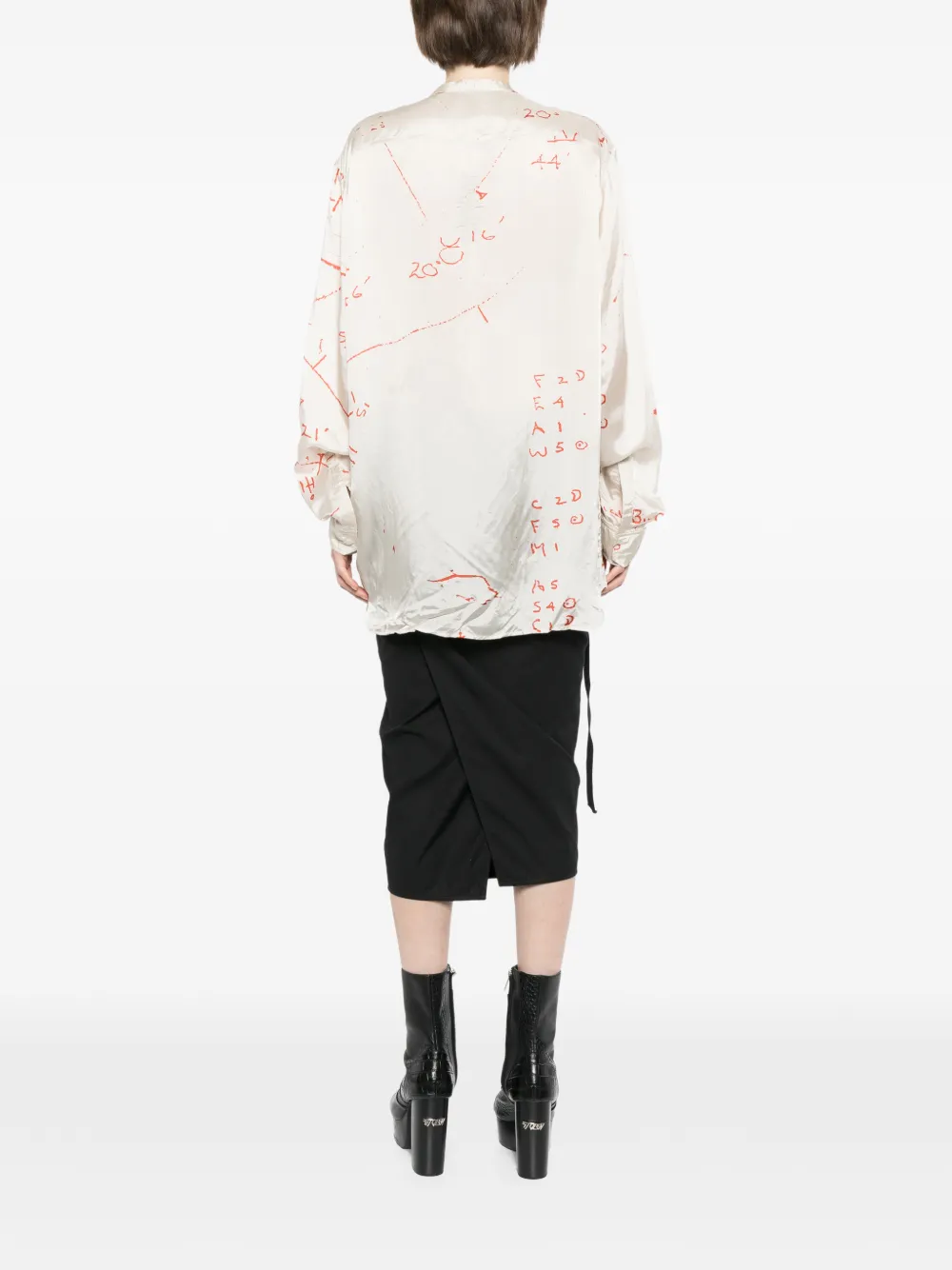 Rick Owens Larry blouse met V-hals en zak Wit