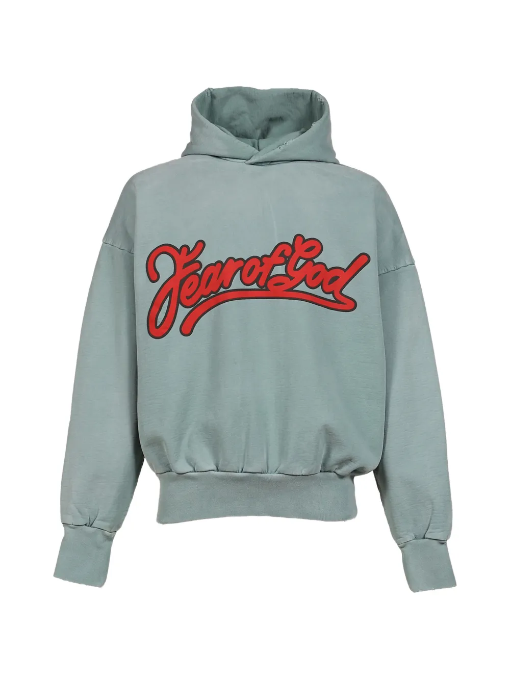Fear Of God logo-print drop-shoulder hoodie - Blu