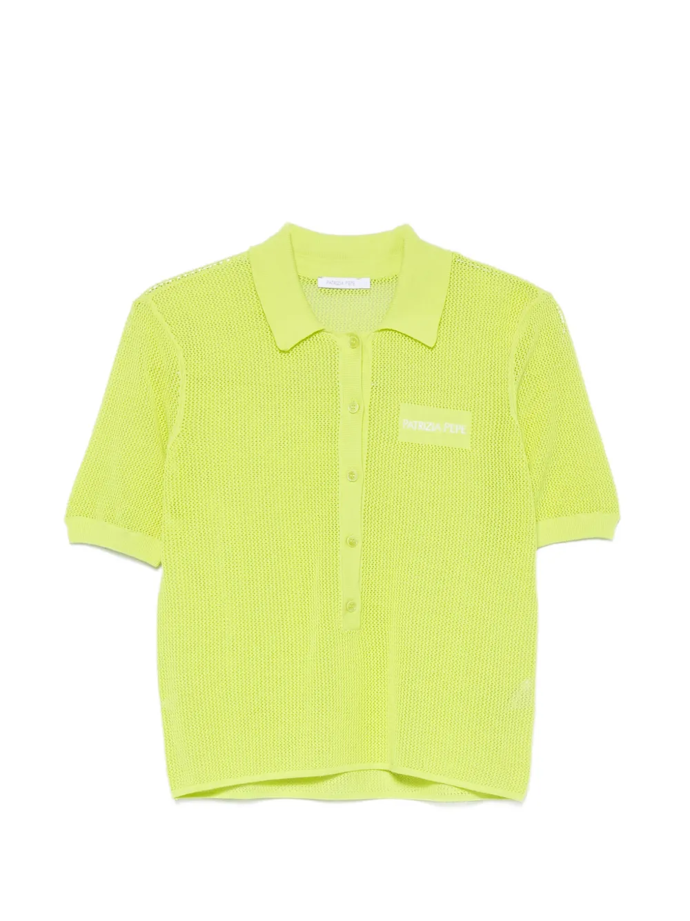 Patrizia Pepe mesh-knit polo top - Verde