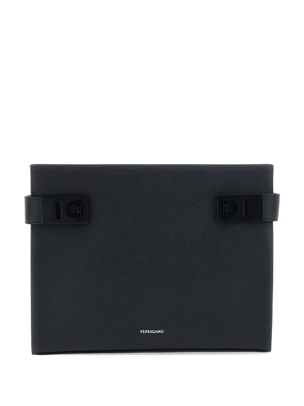 Ferragamo logo-print clutch bag - Nero