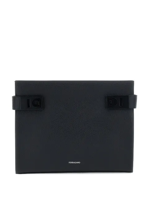 Ferragamo logo-print clutch bag