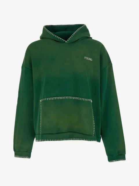FOUND stitched-border distressed hoodie