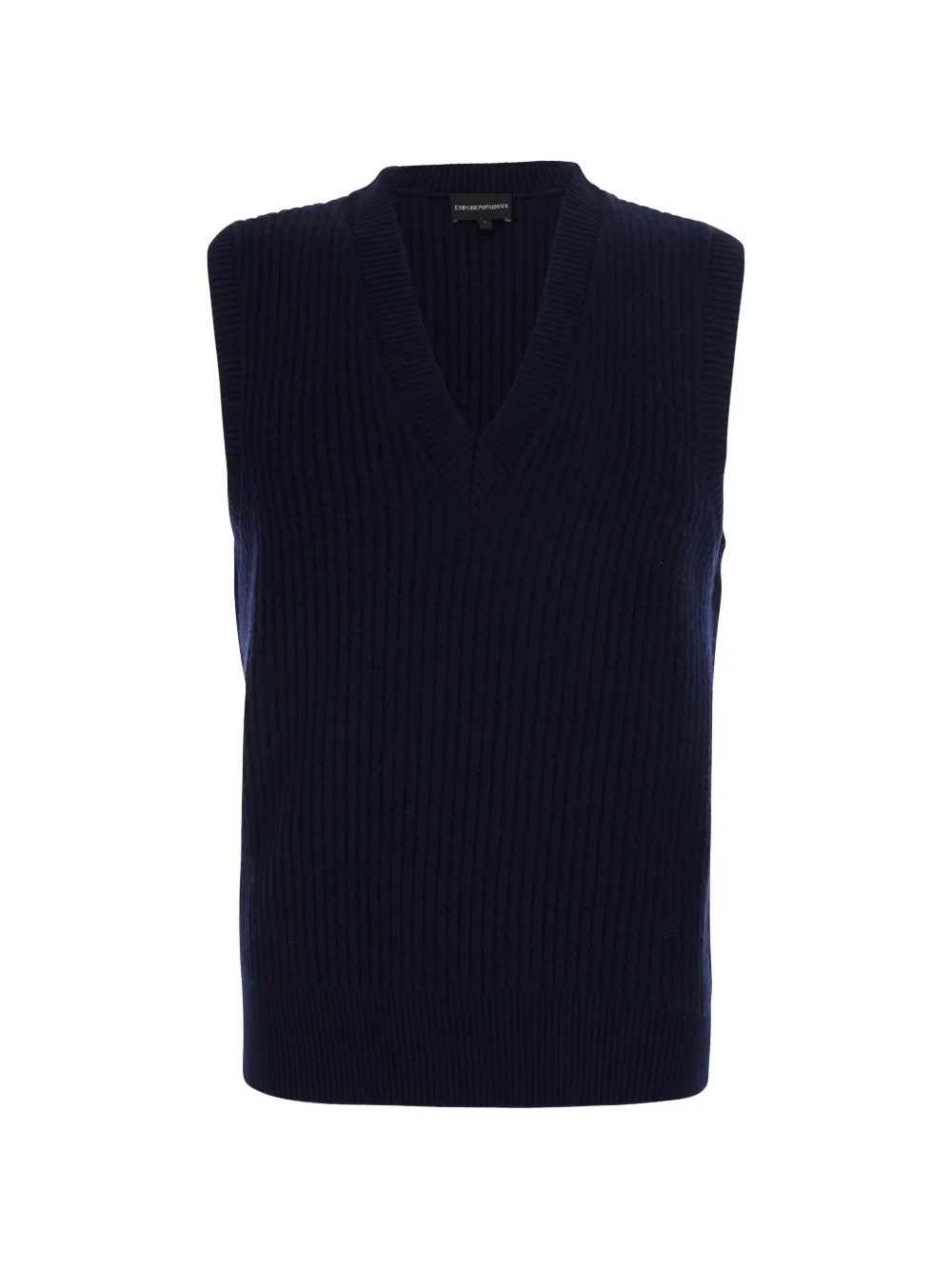 Emporio Armani ribbed-knit V-neck sweater vest - Blu