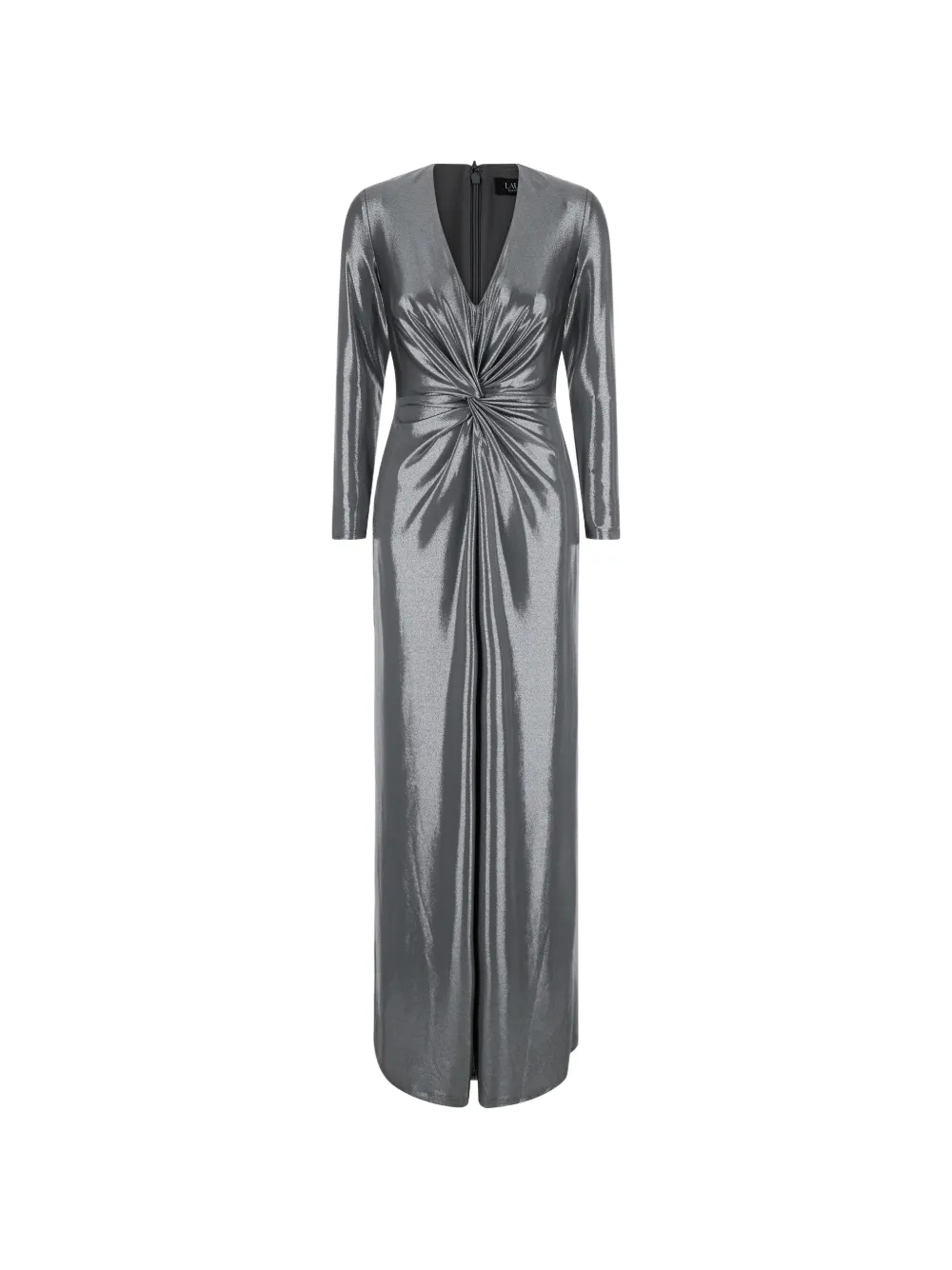 Lauren Ralph Lauren metallic twist-detail maxi dress - Grigio