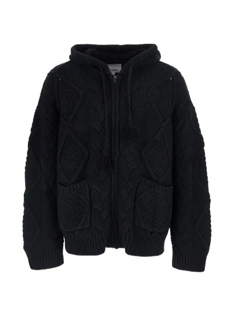 FOUND cable-knit zip-up hoodie