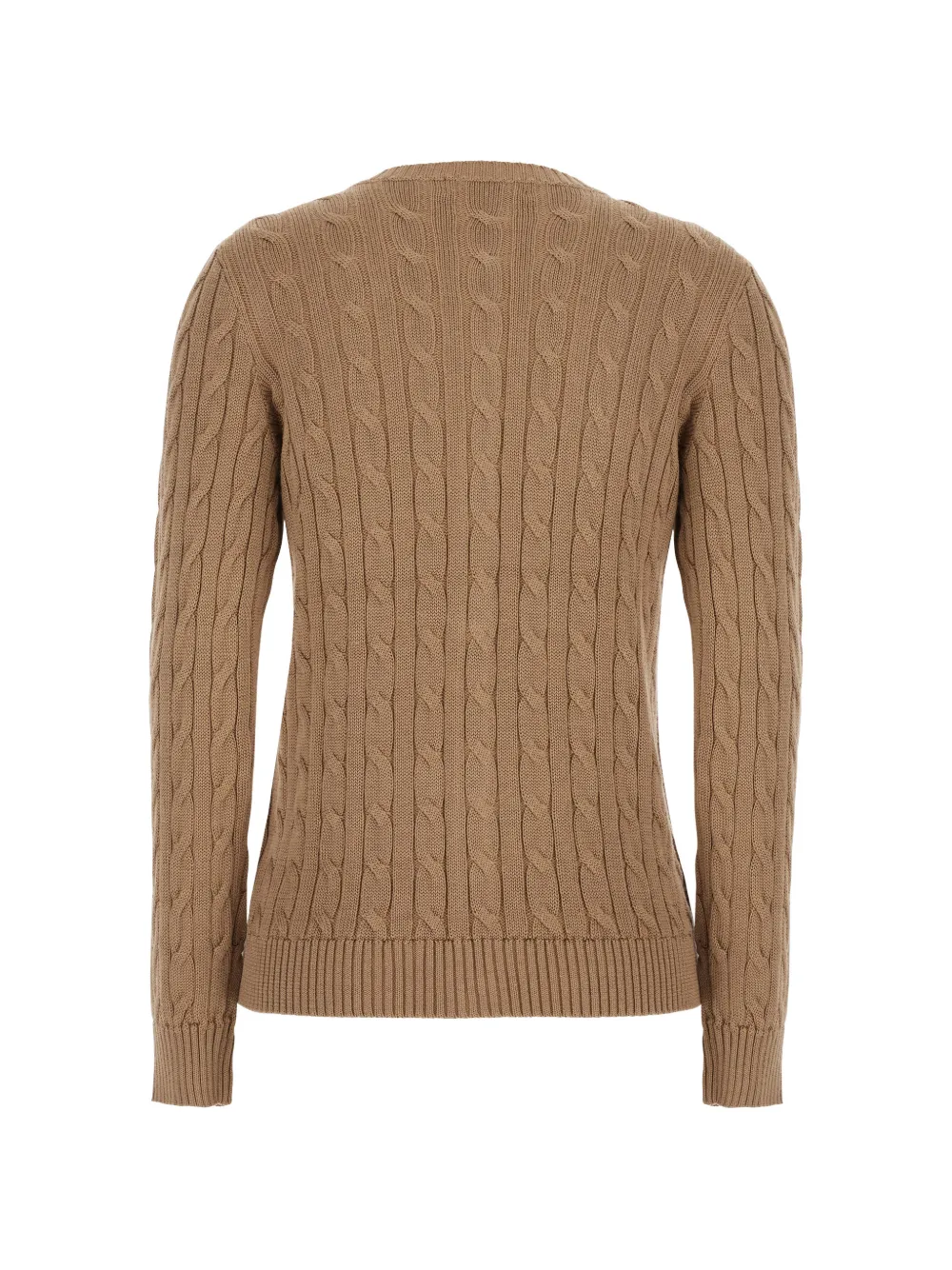 Lauren Ralph Lauren cable-knit monogram-embroidered cardigan Bruin