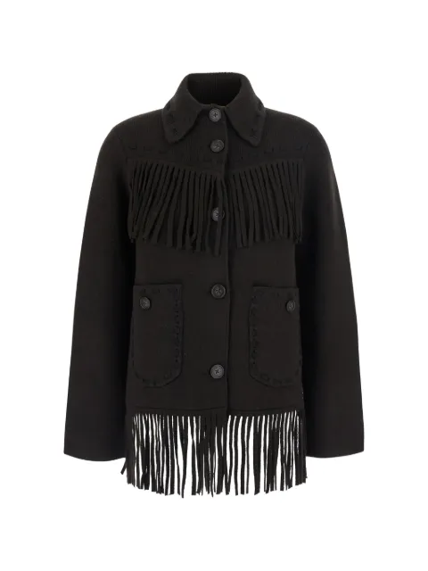 Guest In Residence fringe-trimmed whipstitch cardigan