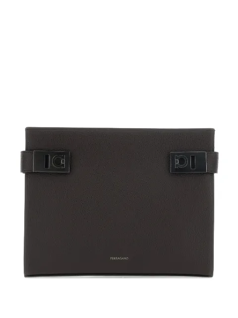Ferragamo logo-print clutch bag