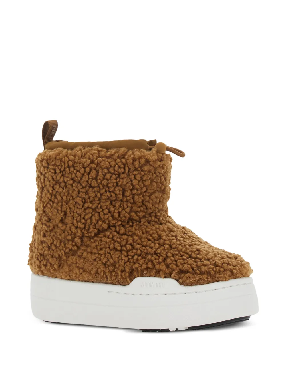 Moon Boot Kids sherpa-textured boots - Marrone