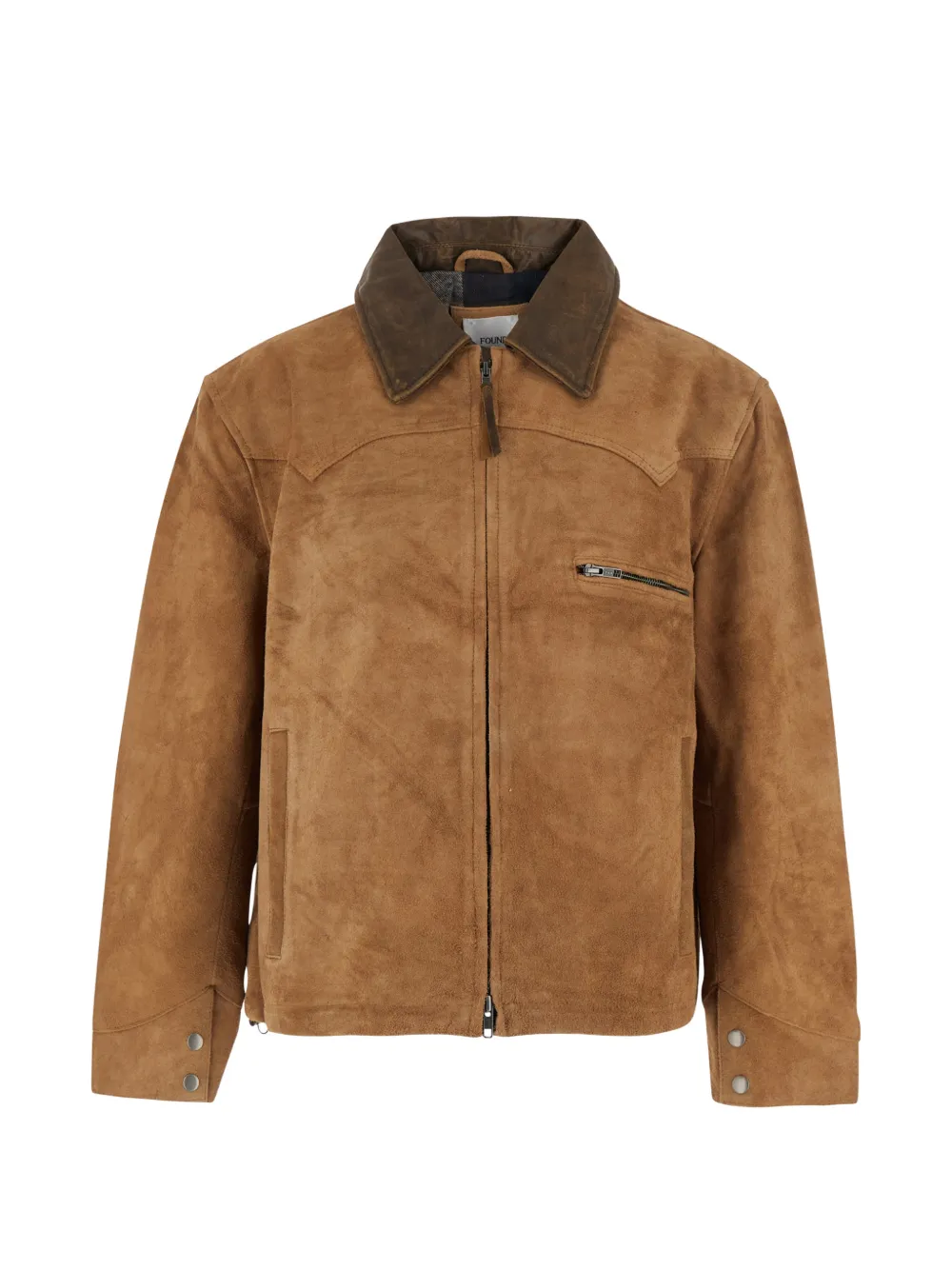 Found Western-yoke Zip-up Suede Jacket In 브라운