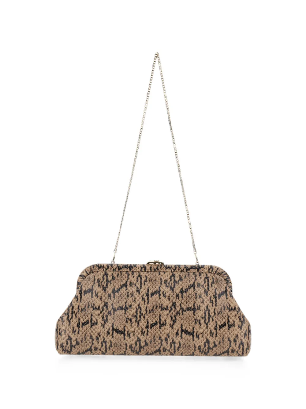 Jimmy Choo Skylar Snake-effect Clutch Bag in Neutrals, view 2