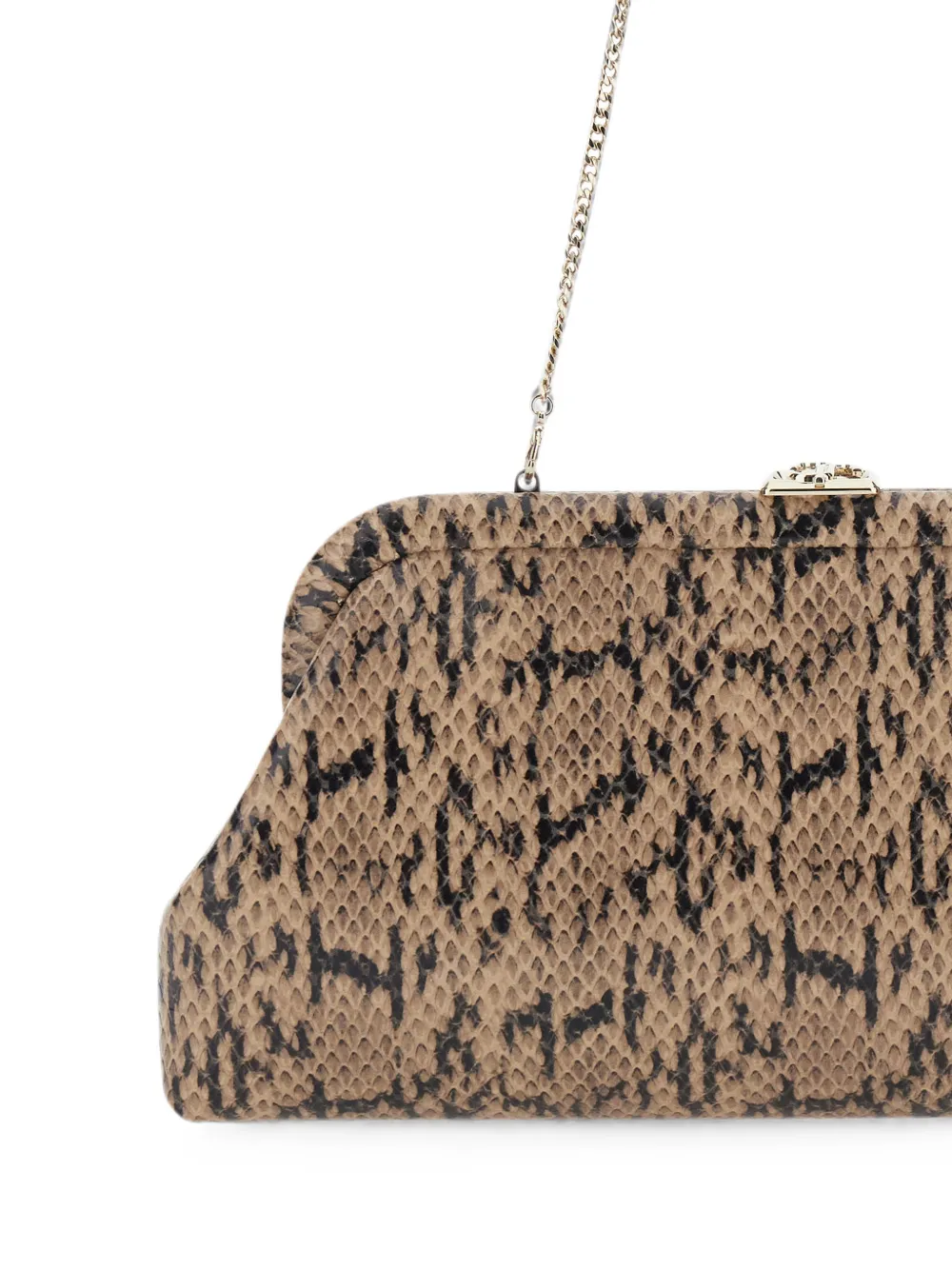 Jimmy Choo Skylar Snake-effect Clutch Bag in Neutrals, view 3