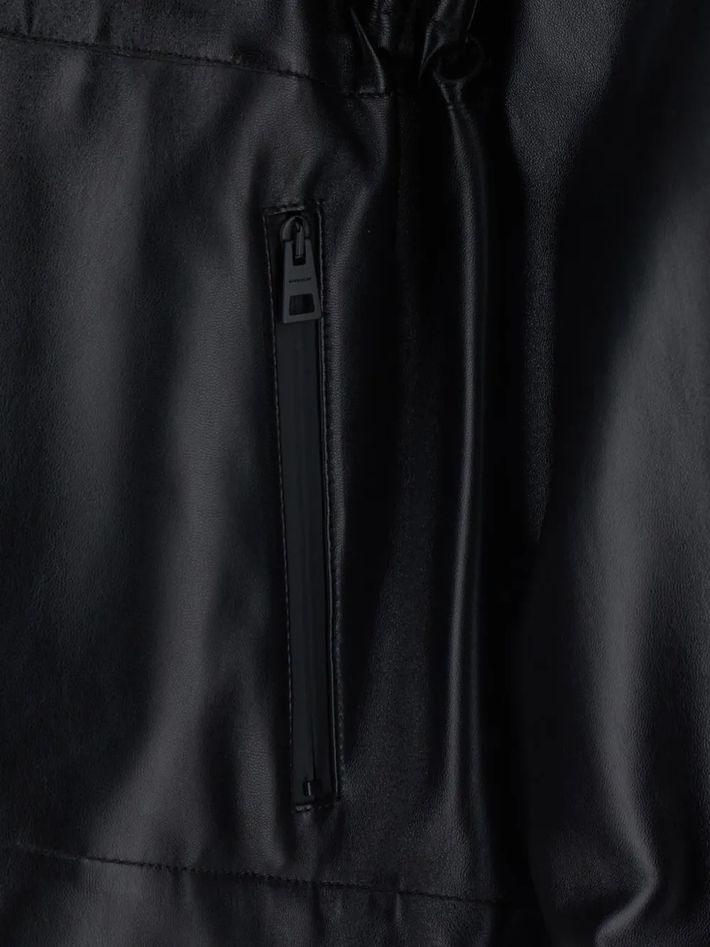 Givenchy Ruimvallend leren jack met elastische taille Zwart