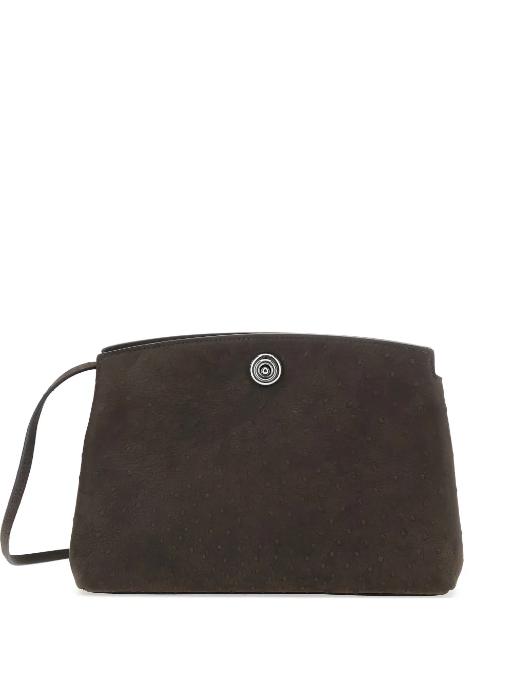 Liffner Pushlock Pouch ostrich-effect clutch bag - Braun