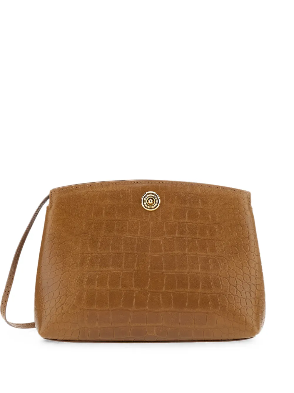Liffner Pushlock Pouch croc-effect clutch bag - Marrone