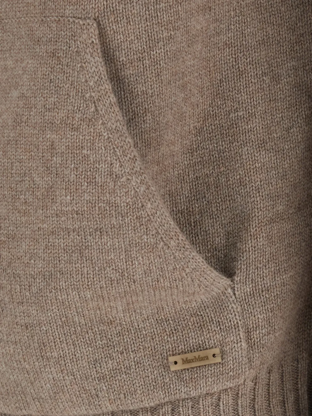 Max Mara Primo zip-up knitted hoodie Beige