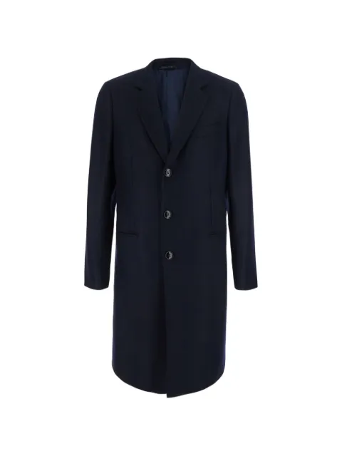 Giorgio Armani diagonal-weave single-breasted coat