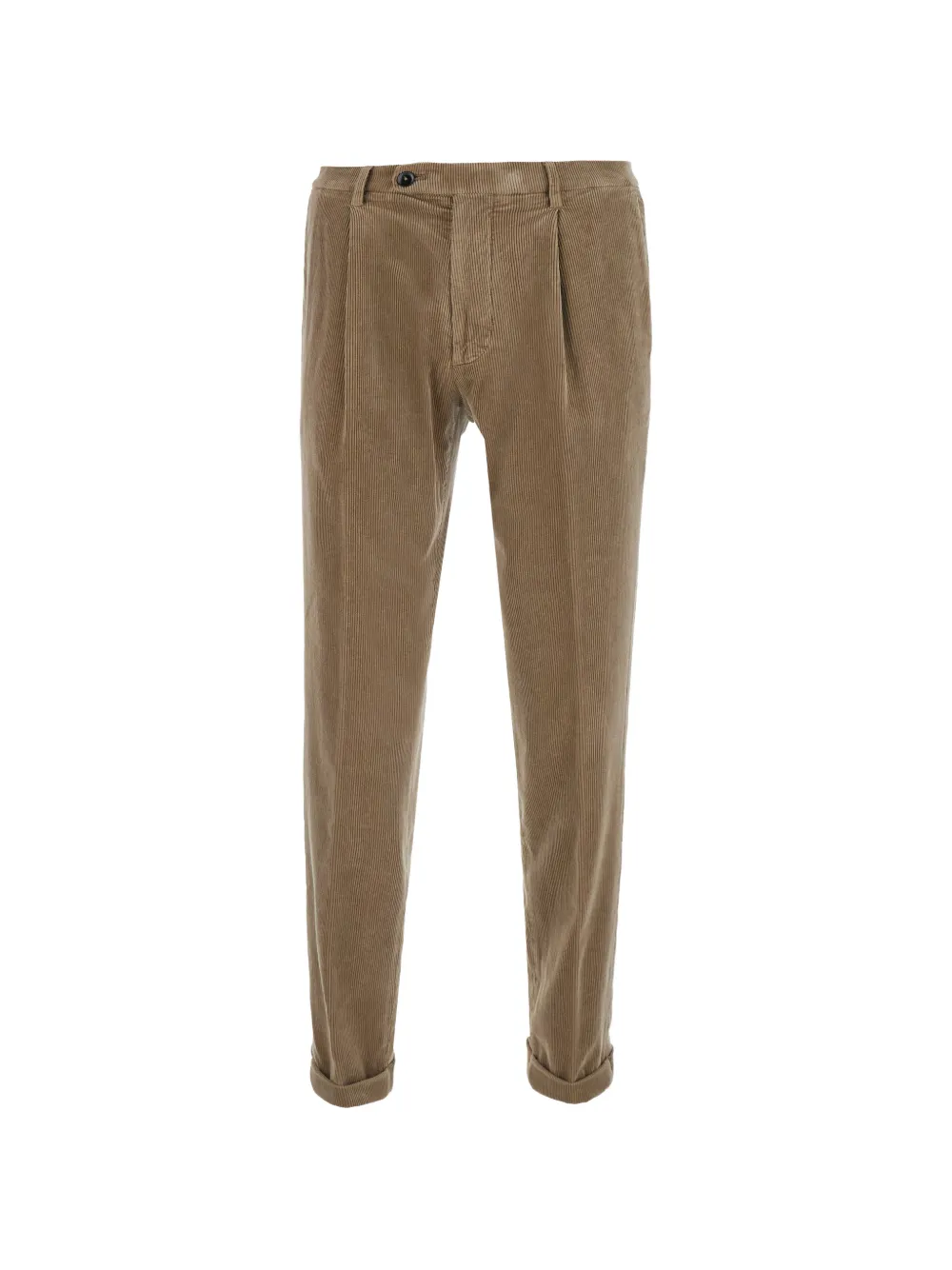 Michael Coal Pleated Corduroy Trousers In Brown