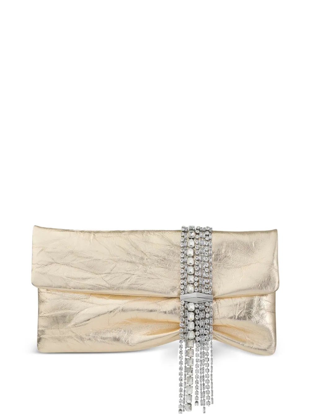 Jimmy Choo Zandra crystal-embellished clutch bag - Gold