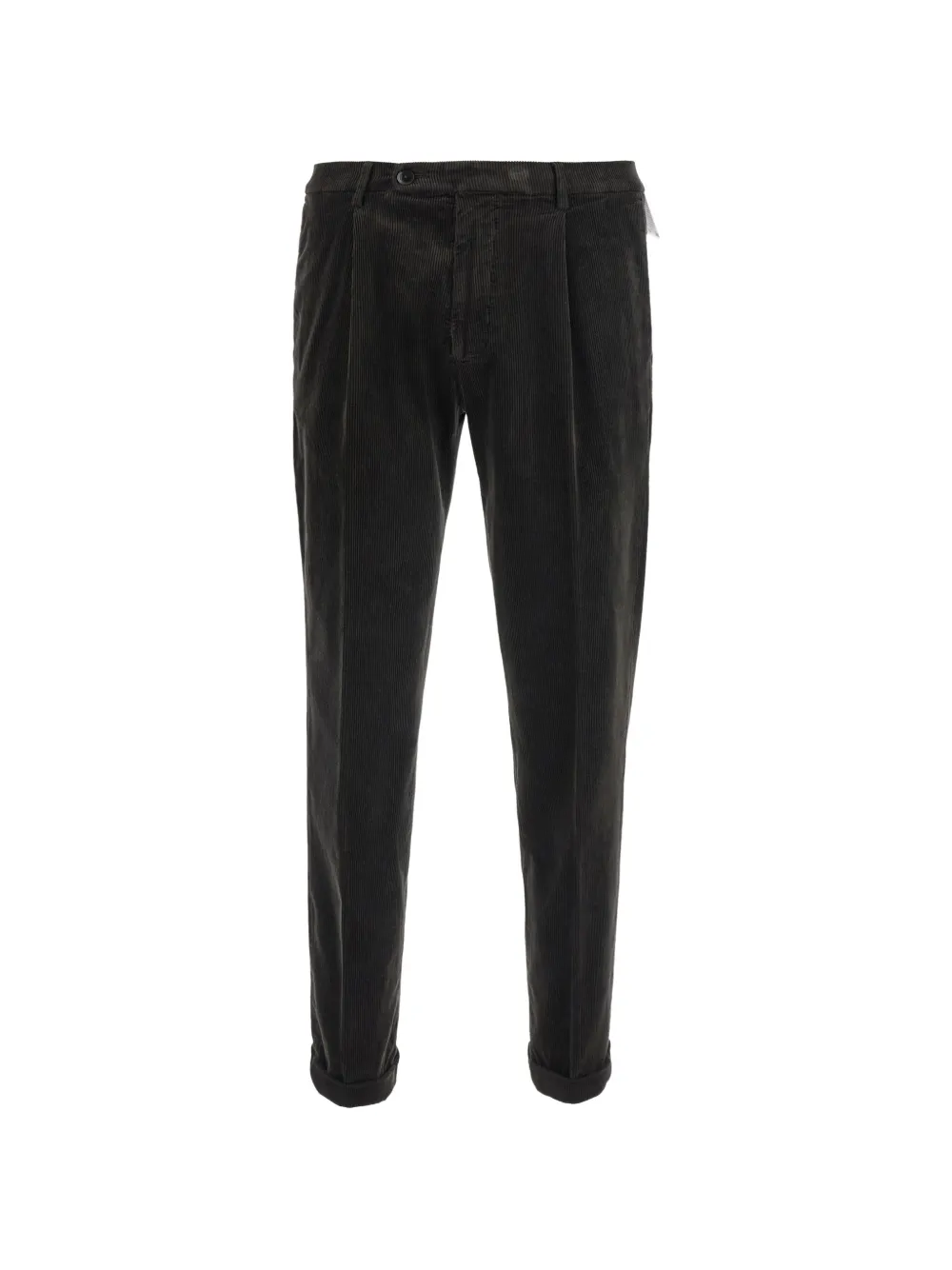 Michael Coal Pleated Corduroy Trousers In Black