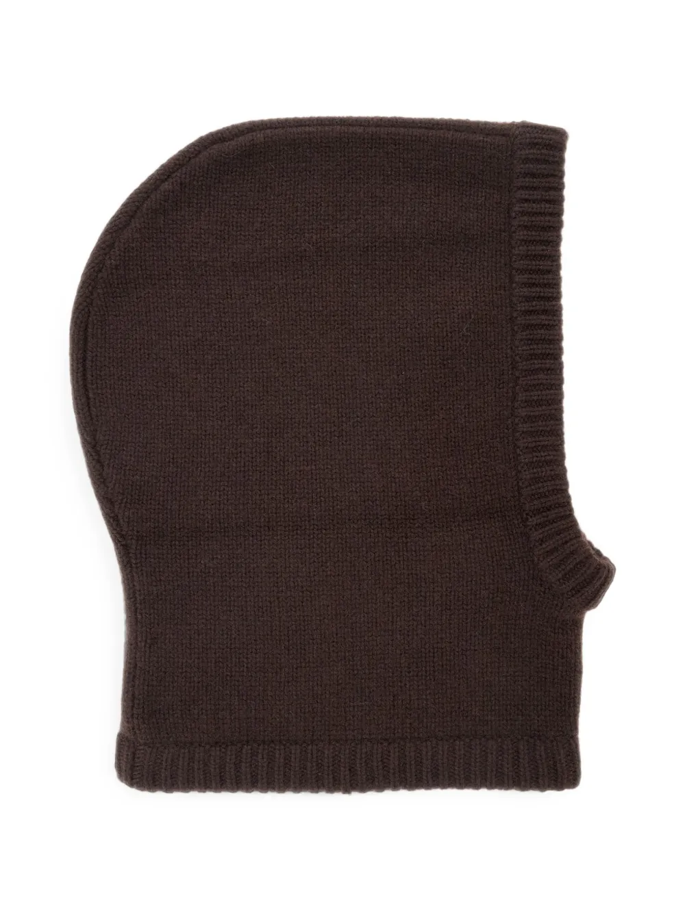 Soft Goat Ribbed-knit Cashmere Balaclava In Brown