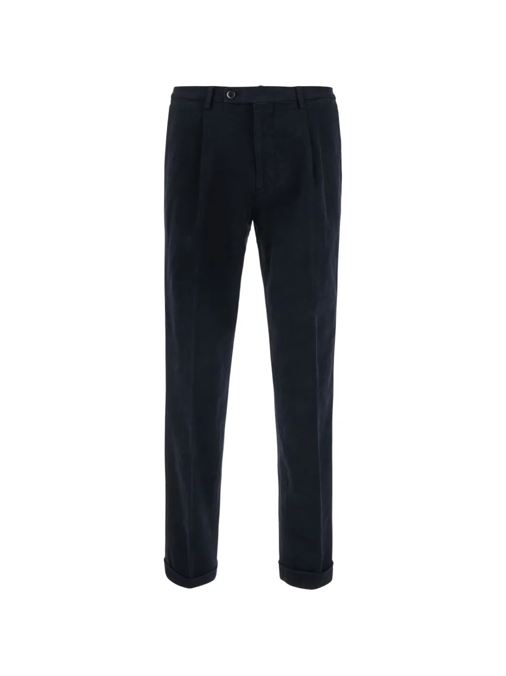 michael coal pleated turn-up chino trousers - Blau