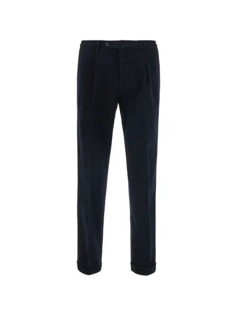 michael coal pleated turn-up chino trousers